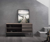 Mid-Century Modern TV Stand for 55 inch TV Entertainment Center Wood TV Table Media Console with Metal Legs for Living Room Bedroom, 43'' Rusitc Brown WAMPAT