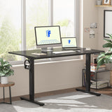 FLEXISPOT Standing Desk 48 Inches Whole-Piece Desk Board Electric Stand Up Desk Height Adjustable Desk for Home Office Sit Stand Desk(Black Frame + 48" Black Top) FLEXISPOT