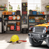 PRESTELION 67" W Garage Shelving 8500LBS Heavy Duty Storage Shelves,Adjustable 3 Tier Metal Shelves, Garage Storage Shelving and Pantry Industrial Shelf Utility Rack, 67" W x 20" D x 63" H PRESTELION