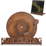 Heather & Willow Now Playing Vinyl Record Holder | Now Playing Vinyl Record Stand Display | Wood Vinyl Record Storage Stands for Albums | Now Spinning Vinyl Accessories Rack Heather & Willow