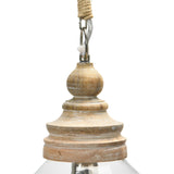 Creative Co-Op Glass and Mango Wood Ceiling Pendant Light Creative Co-Op