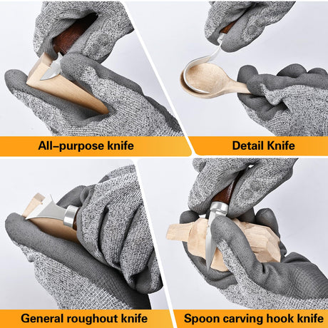 IMYMEE Deluxe Wood Carving Tools-Wood Carving Kit-Wood Carving Knife Set-Wood Whittling Kit for Beginners-Whittling Knife-Wood Carving Tool Set with Large Leather Case IMYMEE