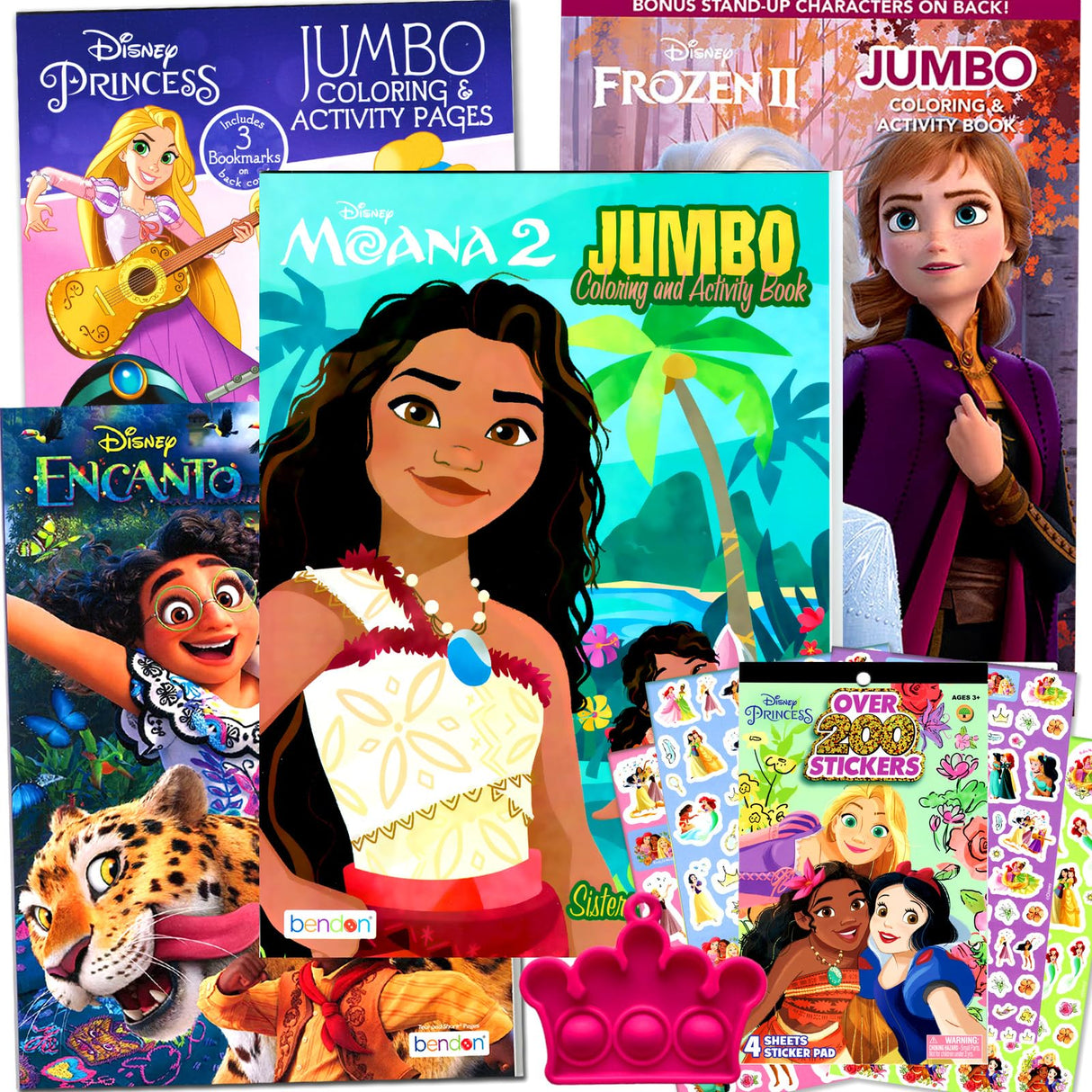 Disney Princess Coloring Books Bundle Set for Kids Activity - Featuring Disney Princess, Encanto, Moana, Frozen and More Bendon