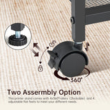 Asgolion Large Printer Stand with Storage, 40" Tall 4 Tier Printer Table with Wheels for Home Office, Printer Cart Beside Desk for Printer, Scanner, Fax, Living Room, Kitchen, Rustic Brown Asgolion