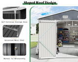 AMERLIFE 10x16x7.2 FT Metal Storage Shed with 2 Transparent Panels, Outdoor Tool Shed with Hinged Double Doors, Windows & Vents, Reinforced Steel Frame for Backyard Garden, DIY Workshop, Dark Gray AMERLIFE