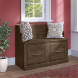 kathy ireland Home by Bush WDL005ABR 32-Inch Entryway Bench with Doors, Ash Brown Bush Business Furniture