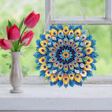 Auremi Mandala Diamond Art Painting DIY Hanging Diamond Art Pendant Painting Kit Mandala Special Shape Crystal Garden Wall Hanging Signs Kit Hanging Decorations Box Set Auremi