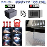 SINUOLIN Shoe Box Shoe Storage Organizer 2024 NEW 6 Pack LED Clear Plastic Stackable Side Drop Front Display Foldable Sneaker Containers Bins Fit up to Size 12 (Black) SINUOLIN