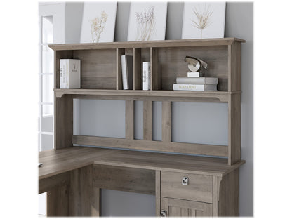 Bush Business Furniture Salinas 60W Desk Hutch in Driftwood Gray - Stylish Storage Solution for Home Office - WoodArtSupply