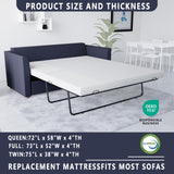 wilzealan 4 Inch Memory Foam Replacement Mattress for Sleeper Sofa and Couch Beds,Full Size,CertiPUR-US Certified,Washable Cover(Sofa Not Included) Generic Dimensions Cover(Sofa Not Included) wilzealan