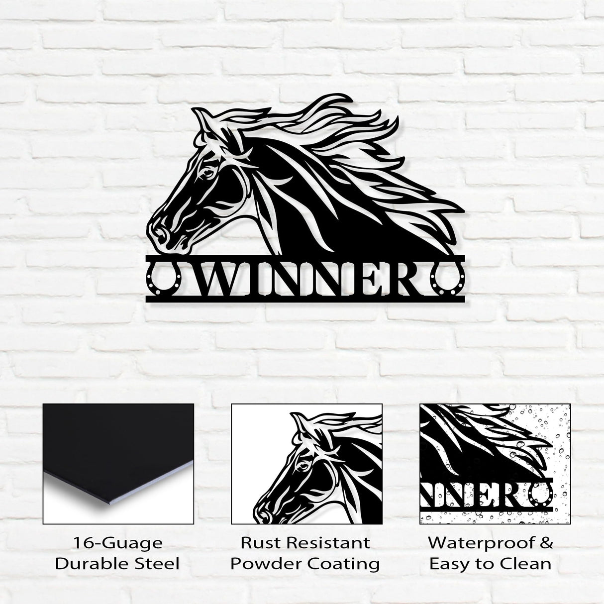 Personalized Horse Metal Wall Decor – Custom Stable Name Plaque for Barn, Rustic Western Farmhouse Accent, Unique Ranch Gift, Equestrian Gift Bosfori