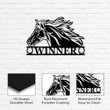 Personalized Horse Metal Wall Decor – Custom Stable Name Plaque for Barn, Rustic Western Farmhouse Accent, Unique Ranch Gift, Equestrian Gift Bosfori