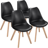Yaheetech Modern Mid Century Eiffel Inspired Dining Chairs Set of 4, Black, Ergonomic Design with Cushion, Beech Wood Legs Yaheetech