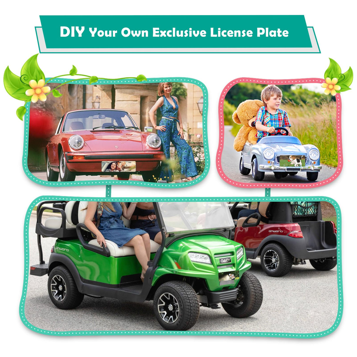 Upspotie 6Pack Sublimation License Plate Blanks, Sublimation Plates Heat Thermal Transfer Sheet DIY Picture, Metal Aluminum Automotive Front License Plate Tag for Personalized Design - White Upspotie