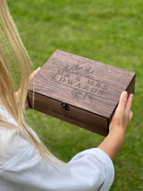 Custom Personalized Wooden Keepsake box - Wedding Card box, Anniversary, Engagement Gift for Couple, Bride, Groom, Wood Memory gift box (Walnut) InsideDecor.Shop