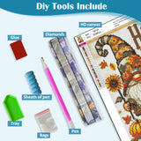 Fall Gnome Pumpkin Sunflower Diamond Art Kits for Adults, 5D Diamond Painting Kits for Adults Beginners, DIY Full Round Drill Diamond Dot Painting Gem Art Kits for Adult,Home Wall Decor 11.8x15.7 Inch VCLKDIY
