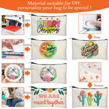 Legigo 10 Pack Blank DIY Craft Case Blank Makeup Bags- Beige Canvas Pencil Pouch Bulk Cosmetic Bag Multi-Purpose Travel Toiletry Zipper Bags (8.3 × 5 Inch) Legigo