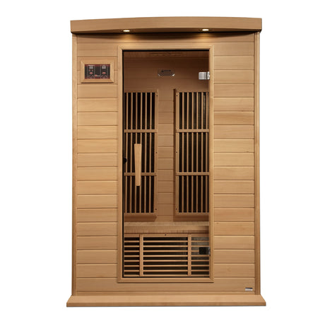 DYNAMIC SAUNAS Maxxus MX-K206-01 Elite 2-Person Near Zero EMF (Under 2 MG) FAR Infrared Sauna, (Canadian Hemlock) Curb Side Delivery DYNAMIC SAUNAS