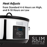 Crock-Pot 7 Quart Programmable Slow Cooker with Digital Timer, Food Warmer, Polished Platinum, Perfect for Everyday Meals and Entertaining Crock-Pot
