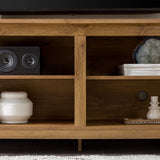 Walker Edison Wren Classic 4 Cubby TV Stand for TVs up to 65 Inches, 58 Inch, Barnwood Walker Edison