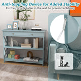 GOFLAME 3-Tier Sofa Tables, Long Narrow Console Table with Large Drawer & 2 Open Storage Shelves, Wooden Entry Table, Modern Entryway Table with Storage for Living Room, Entryway, Hallway (Green) GOFLAME