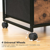 HOOBRO 3-Drawer Mobile File Cabinet, Vertical Filing Cabinet, Office Cabinet, Filing Cabinet for Home Office, Rolling Printer Stand, A4/Letter-Sized, Nonwovens Drawer, Rustic Brown BF30WJ01 HOOBRO