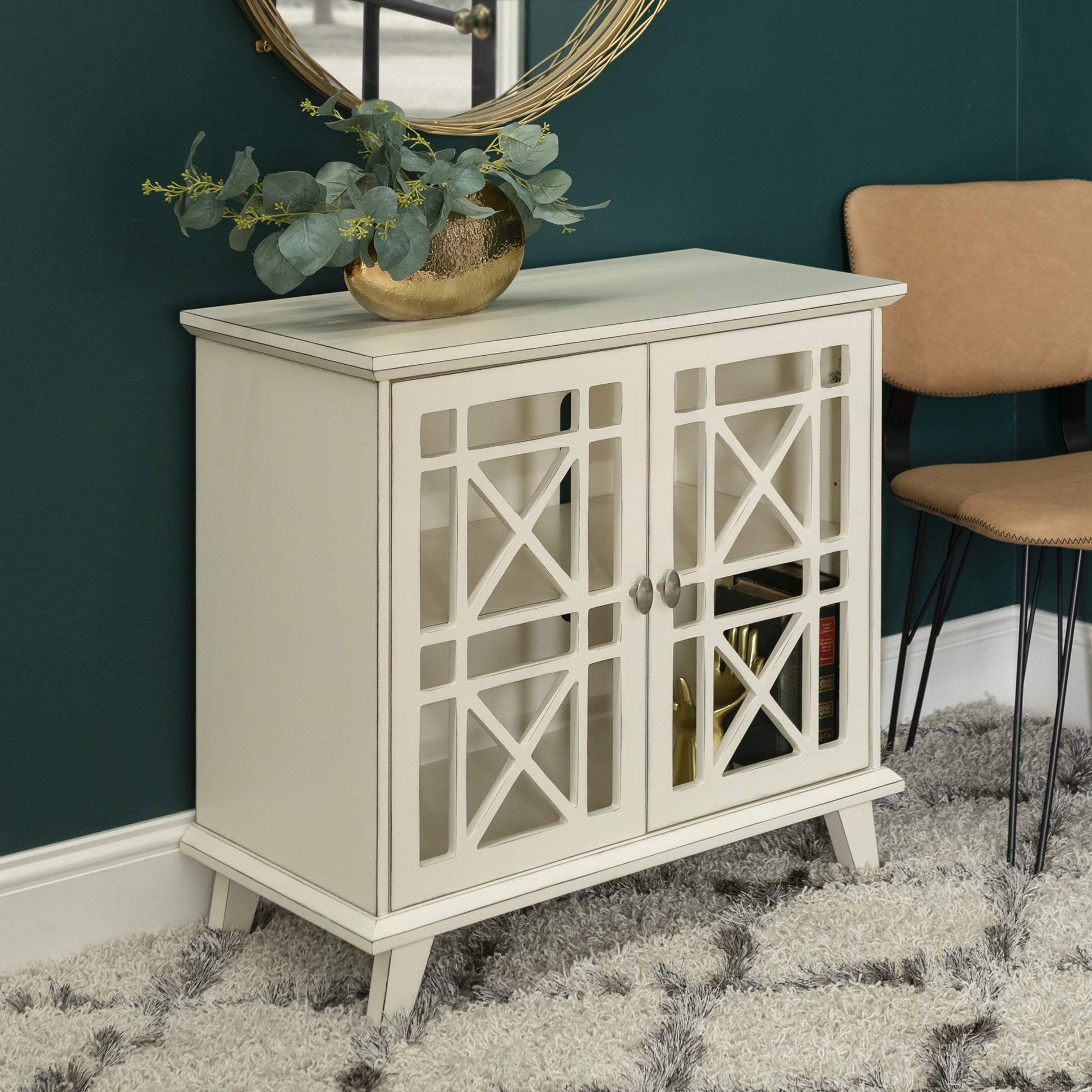 Walker Edison Wood Kitchen Accent Buffet Sideboard Entryway Serving Storage Cabinet with Doors Entryway Kitchen-Dining Room Console Living Room, 32 Inch, White - WoodArtSupply