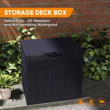 ZYJOYY 33 Gallon Resin Deck Box, Weatherproof Outdoor Storage Box for Patio, Garden, Pool, and Yard, Lockable Waterproof Bin for Tools, Cushions, and Accessories, Black ZYJOYY