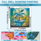 TOPMCYSG Tree of Life Diamond Art Kits for Adults,Round 5D Diamond Painting Kits for Beginner,DIY landscape Gem Painting Kit for Adults,Full Drill Diamond Dots Paintings Picture for Home Decor 14x14in TOPMCYSG