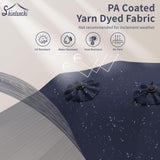 Shintenchi 15FT Large Patio Umbrella with Base, Outdoor Double-Sided Rectangular Umbrella, Market Umbrella with Crank Handle for Poolside Lawn Garden, Dark Blue Shintenchi