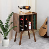 LELELINKY Record Player Stand,Vinyl Record Storage Table with 4 Cabinet Up to 100 Albums,Mid-Century Turntable Stand with Wood Legs,Brown Vinyl Holder Display Shelf for Bedroom Living Room (Patented) LELELINKY