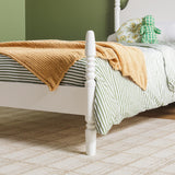 Walker Edison EZ Assembly Traditional Wood White Spindle Bed, Vintage Bed Frame, No Box Spring Required, Twin Bed Frame with Headboard, Twin Size, White Walker Edison