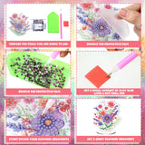 Kosiz 9 Pcs Diamond Painting Table Decorations Spring Wildflower Diamond Art Kits for Adults Double Sided Acrylic Flower Centerpieces Sign for Tabletop Beginner DIY Crafts Gifts Home Party Decor Kosiz