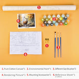 TUMOVO Deer DIY Paint by Number Flower Paint by Numbers for Adults Wild Animals Paint by Numbers Kids on Canvas Colorful Forest Paint by Numbers for Beginner Oil Painting Kits Gift 16x20inch TUMOVO