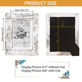 Califortree Rustic White 5x7 Picture Frame - Display Photos 4x6 with Mat or 5x7 Without Mat - Real Glass Frames for Wall and Tabletop - Set of 2 Califortree