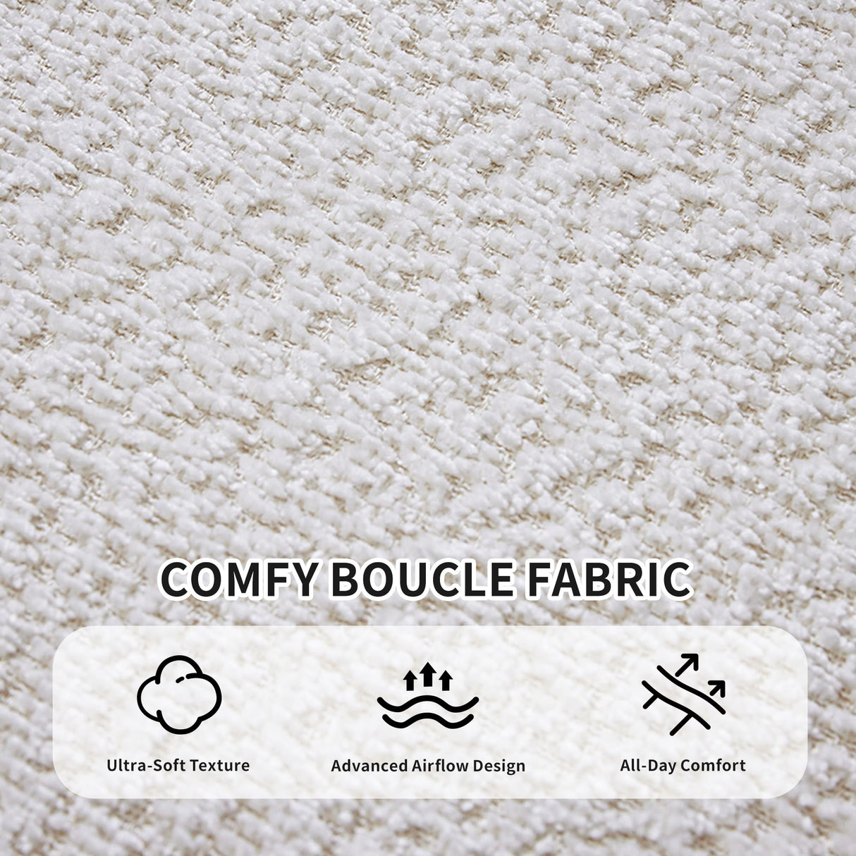 Opiesit 124" Oversized Boneless Couches for Living Room, Sectional Curved Sofa with 7 Pillows, L-Shape Boneless Couch with Deep Seat, High-Density Memory Foam, No Assembly Required, Chenille (White) Opiesit