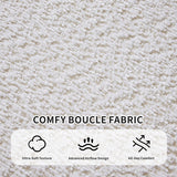 Opiesit 124" Oversized Boneless Couches for Living Room, Sectional Curved Sofa with 7 Pillows, L-Shape Boneless Couch with Deep Seat, High-Density Memory Foam, No Assembly Required, Chenille (White) Opiesit