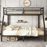 Bellemave Bunk Bed Queen Over King, Heavy Duty Metal Bunk Bed Frame, King bunk Bed for Adults, Adult bunk beds Heavy Duty, Black Bellemave