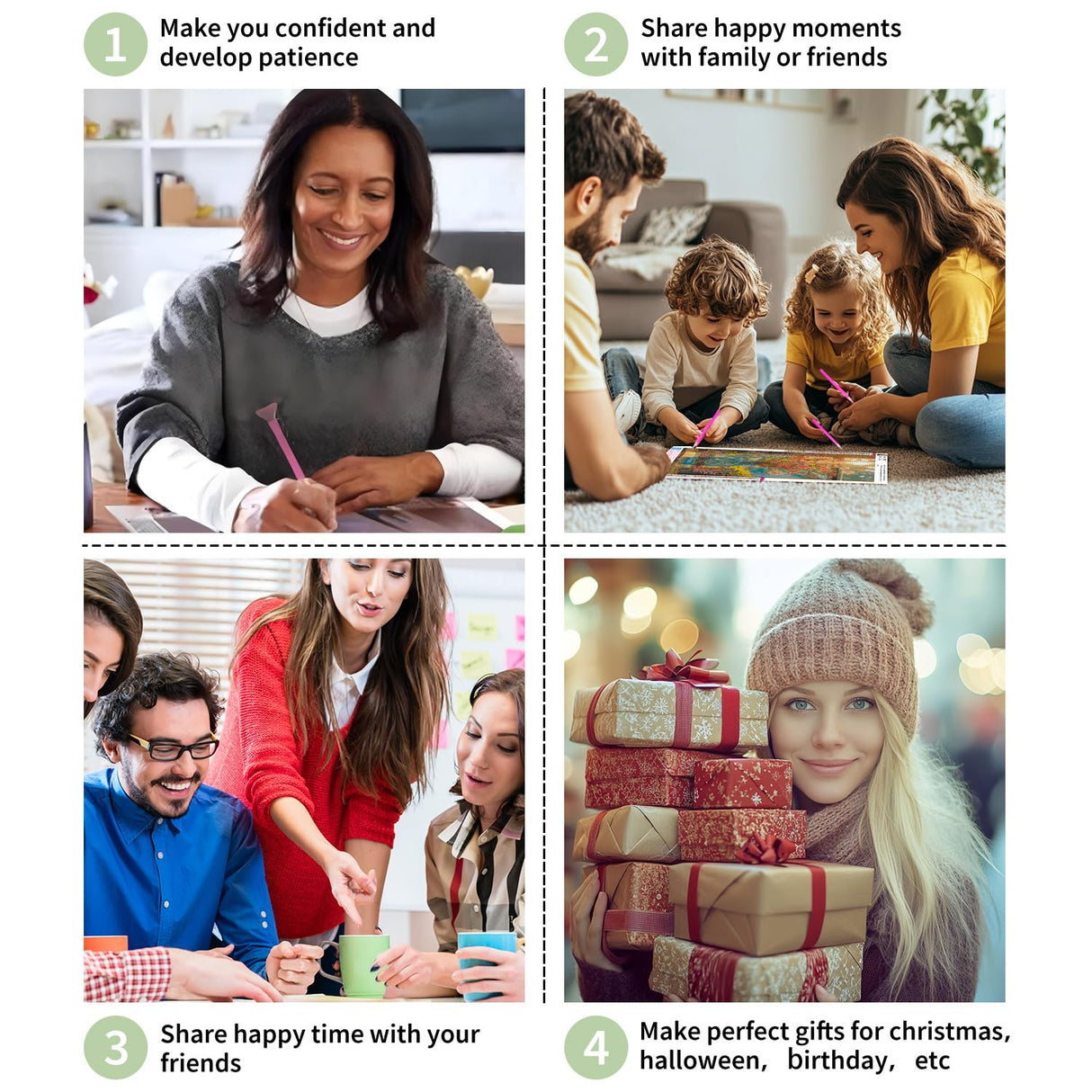 6 Pack Inspirational Diamond Painting Kits for Adults, Diamond Art Kits for Adults, DIY 5D Diamond Painting Kits for Beginners Home Wall Decor 12x16inch Mandun