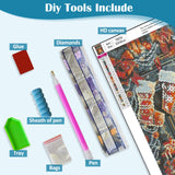 Christmas Fireplace Stocking Diamond Art Kits for Adults, 5D Diamond Painting Kits for Adults Beginners, DIY Full Round Drill Diamond Dot Painting Gem Art Kits for Adult,Home Wall Decor 11.8x15.7 Inch VCLKDIY