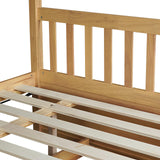 WIILAYOK Full Over Full Bunk Bed with Trundle, Convertible to 2 Platform Bed, Solid Wood Bunk Bed with Ladder and Safety Rails for Teens, Adults, Natural WIILAYOK
