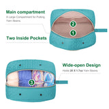 KarSyon Crochet Yarn Bag Knitting Bag Storage for Crocheting Accessories Crochet Hook Case Organizer Gift for Crochet Lovers (Teal), K3201 KarSyon