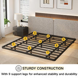 LAKKURI Floating Bed Frame King with Led Lights, King Size Floating Bed Frame,Type-C and Charging Station, No Box Spring Needed, Noise-Free, Easy Assembly LAKKURI