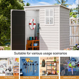 Outdoor Resin Storage Shed with Floor Included 5x3 FT, Waterproof Outside Sheds with Window Lockable Door, Plastic Sheds for Backyard Garden Patio Lawn Tools, Gray WELYAS