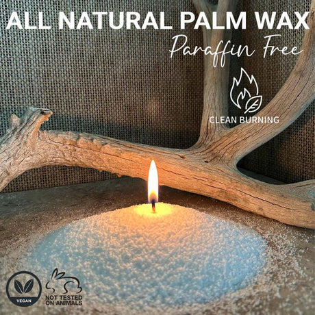 Pearled Candle Sand Gift Set - 18oz Sand Wax, 30 Wicks, 2X Natural Fragrance Oils + Free Large Glass Jar Included - Smoke-Free Powder Snow Candles, Upto 120 Hours Burn Time - DIY Candle Making Kit Fiora Naturals