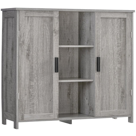 Iwell Storage Cabinet, Sideboard Buffet Cabinet with 2 Doors and 4 Storage Shelves, Floor Cabinet, Bathroom Cabinet for Living Room, Dinning Room, Entryway, Grey Iwell