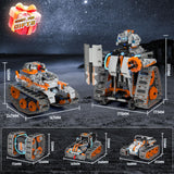 5in1 STEM Building Toys for Kids 6-14, Remote & APP Controlled Mech Robots/Heavy Tanks/Tracked Racer STEM Building Kit for Kid Science Learning, 552 Pcs DIY Building Blocks Set Gifts for Boys & Girls QHECTTY
