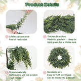 9FT Christmas Cedar Garland Artificial Real Touch Thickness Realistic Greenery Pine Garland for Mantle Fireplace Outdoor Indoor Christmas Decorations Senjie