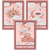 KICHANG 3Pcs Pink Tarot Diamond Painting Kits for Adults,5D Diamond Painting Diamond Art Kits,Diamond Art Diamond Painting Kits,Round Diamond Dot Full Drill Diamonds Crafts for Wall Decor&Gift-12x16in KICHANG