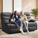 GNMLP2020 Loveseat Recliner Sofa Set, Small Leather Couch 3-Seater Manual Seater Reclining, Triple Recliner Chair for Living Room, RV, Home Theater Seating(Grey, 3 Seater Sofa) GNMLP2020
